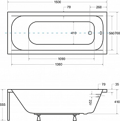 Besco Акриловая ванна Continea 150x70 – фотография-5